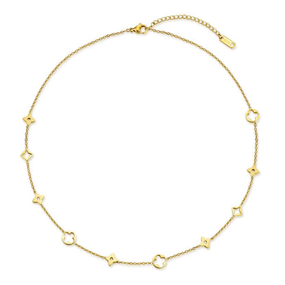 Halskette Gold mit Kleeblättern Edelstahl KARMA