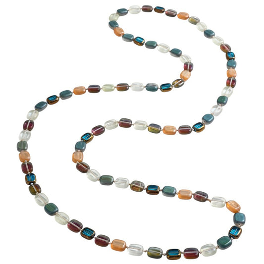 Lange Halskette bunt Damen Natursteine und Kristalle 120 cm modern Damenhalskette KARMA