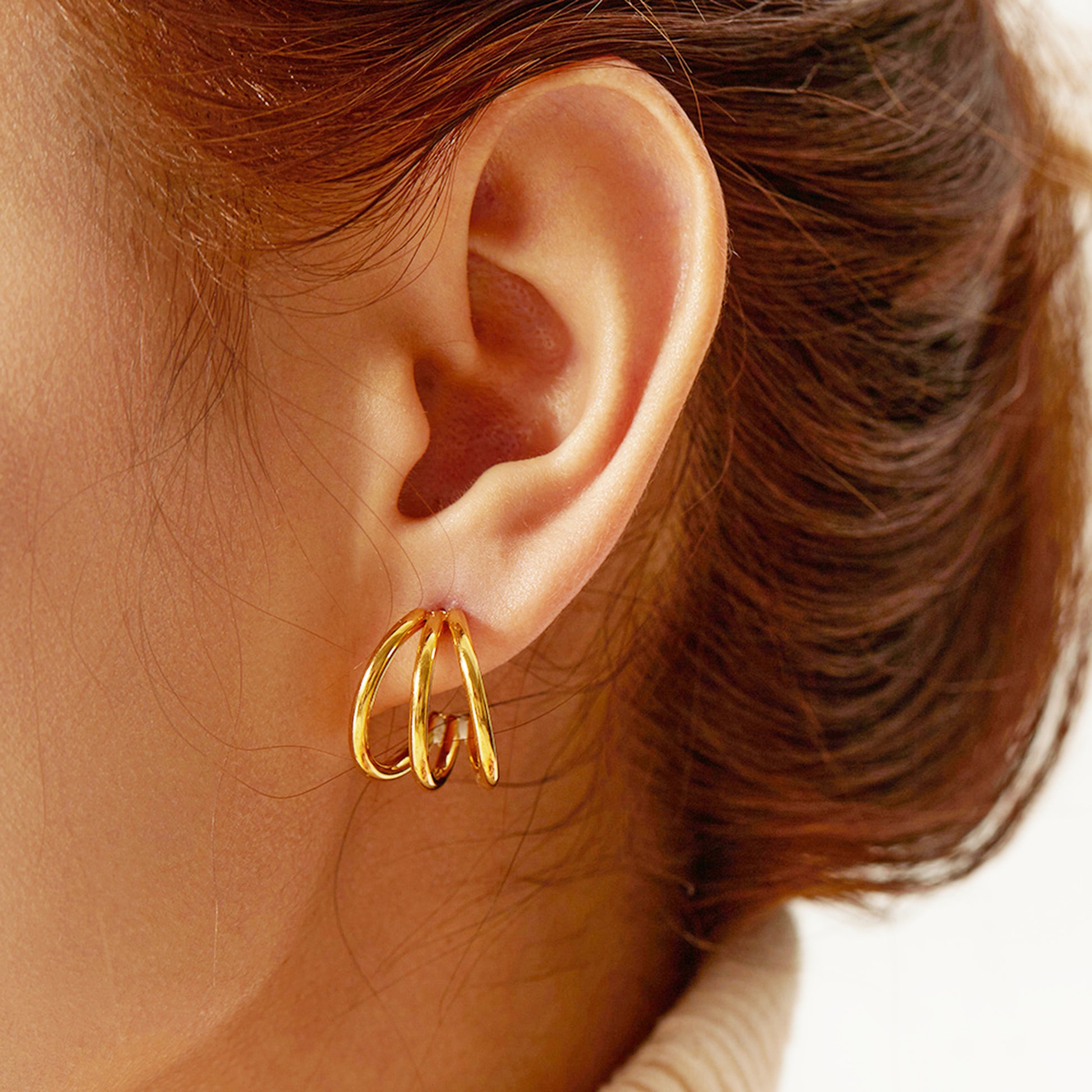 Edelstahl Creolen für Damen in Gold oder Silber KARMA