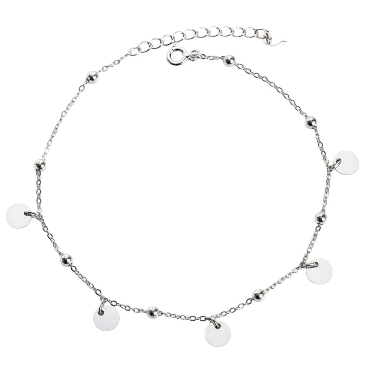 Fußkette Coins Silber modern Damen Fußkettchen