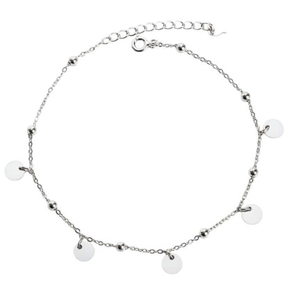 Fußkette Coins Silber modern Damen Fußkettchen