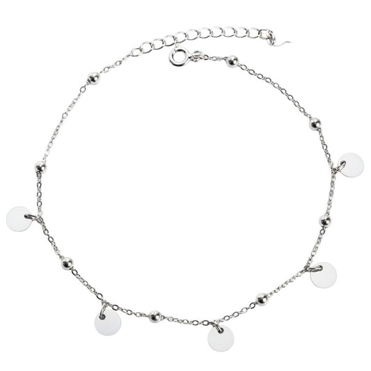 Fußkette Coins Silber modern Damen Fußkettchen