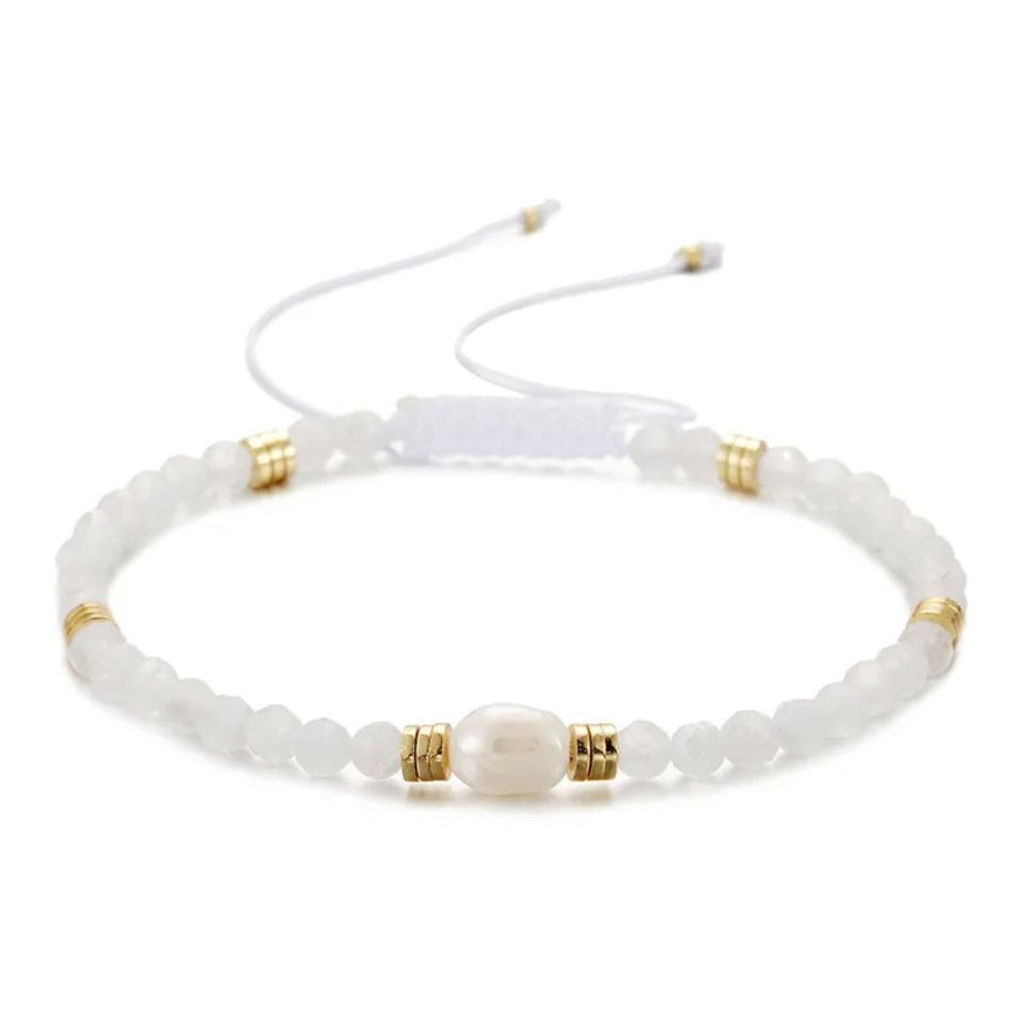 Armband mit Süßwasserperlen Blau Weiß oder Grün KARMA