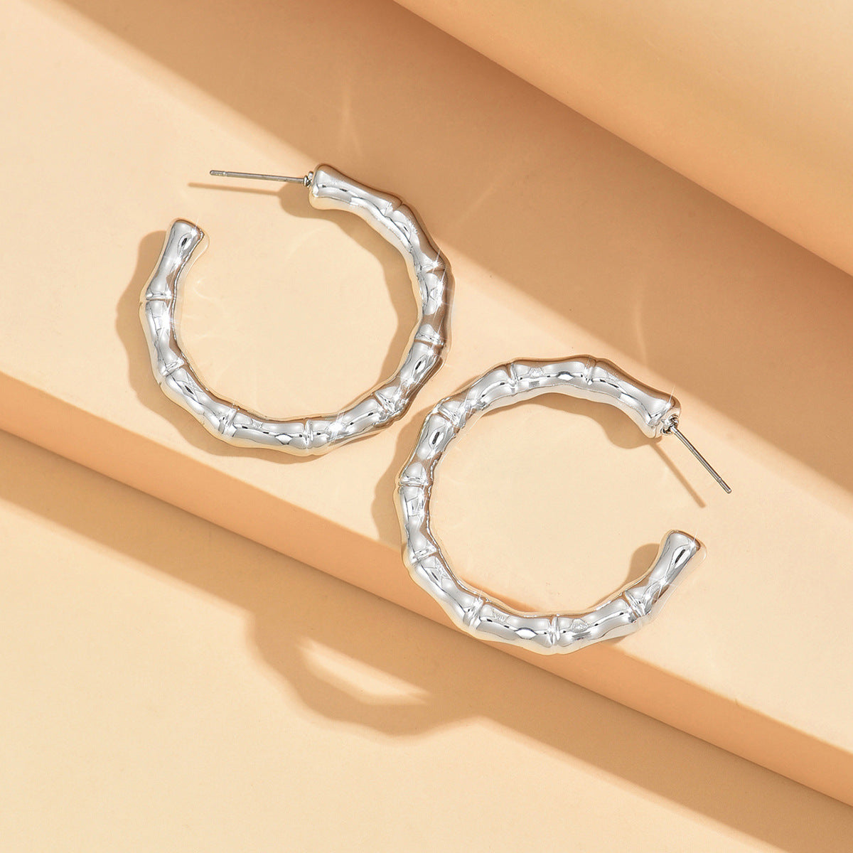 Creolen Damen Silber Acryl 3,8 cm Ohrringe extra leicht Karma