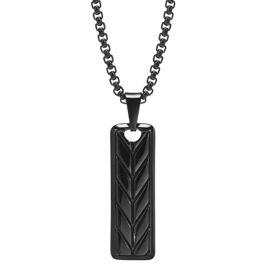 Herrenkette Edelstahl schwarz mit Anhänger KARMA