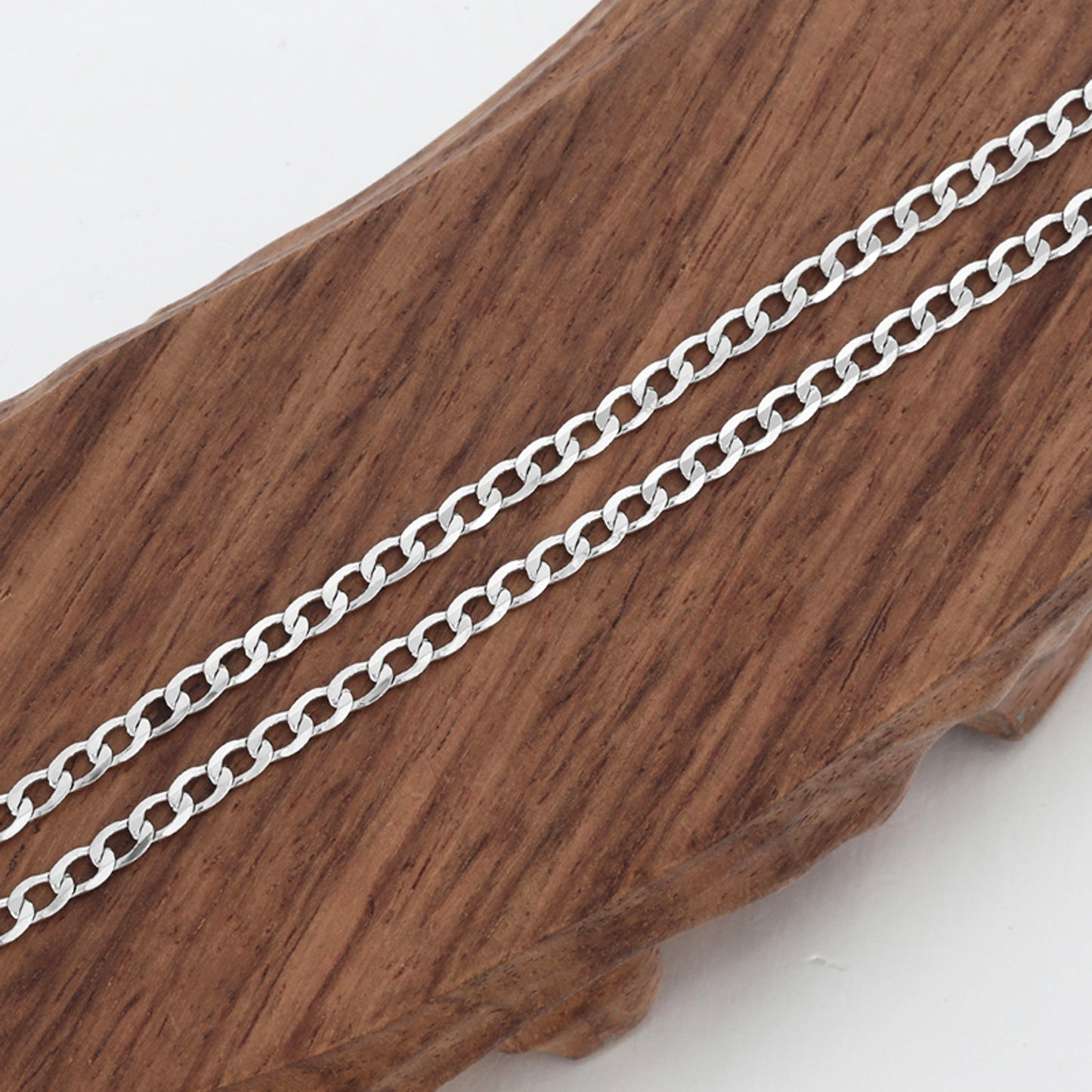 Halskette Herren Silber 59 cm Platin beschichtet Kette modern Karma