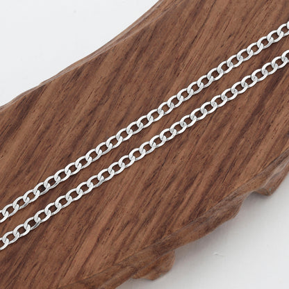 Halskette Herren Silber 59 cm Platin beschichtet Kette modern Karma