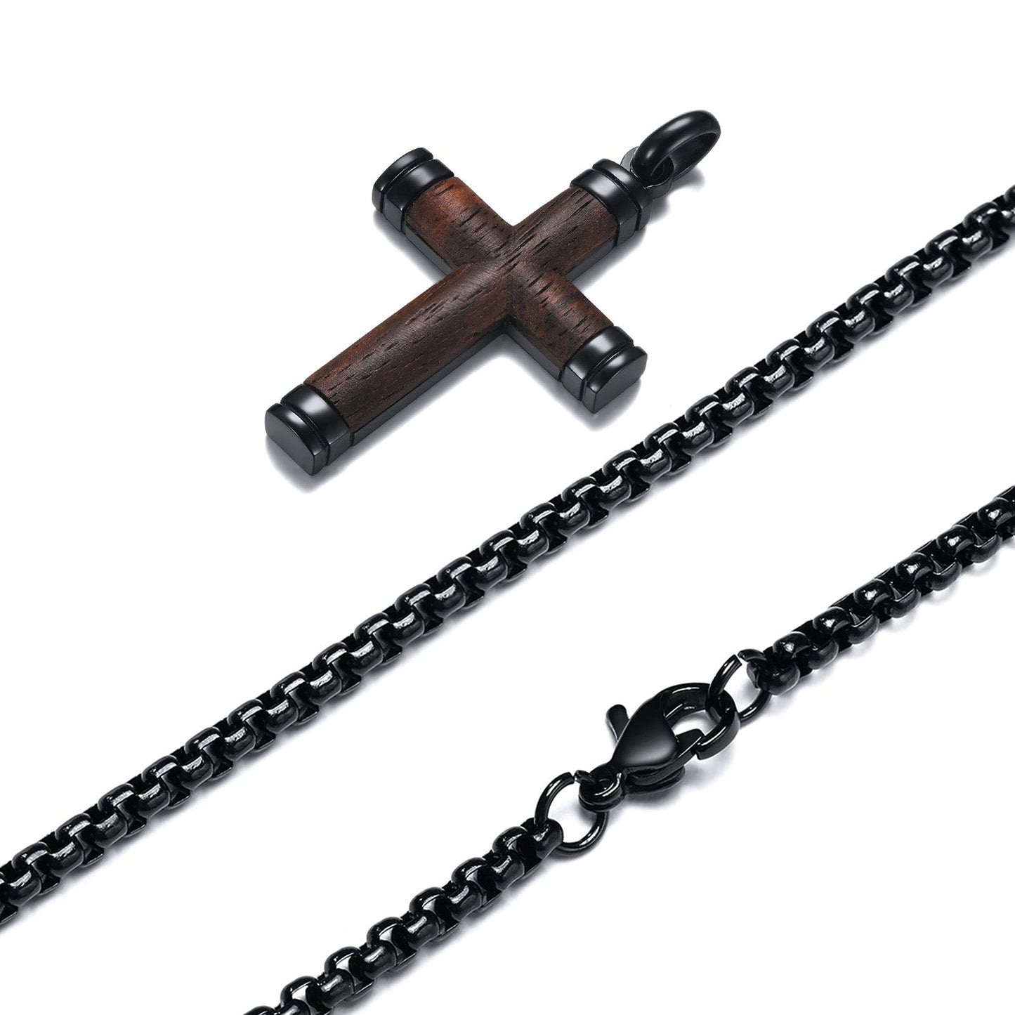 Haslskette für Herren aus Holz und Edelstahl KARMA