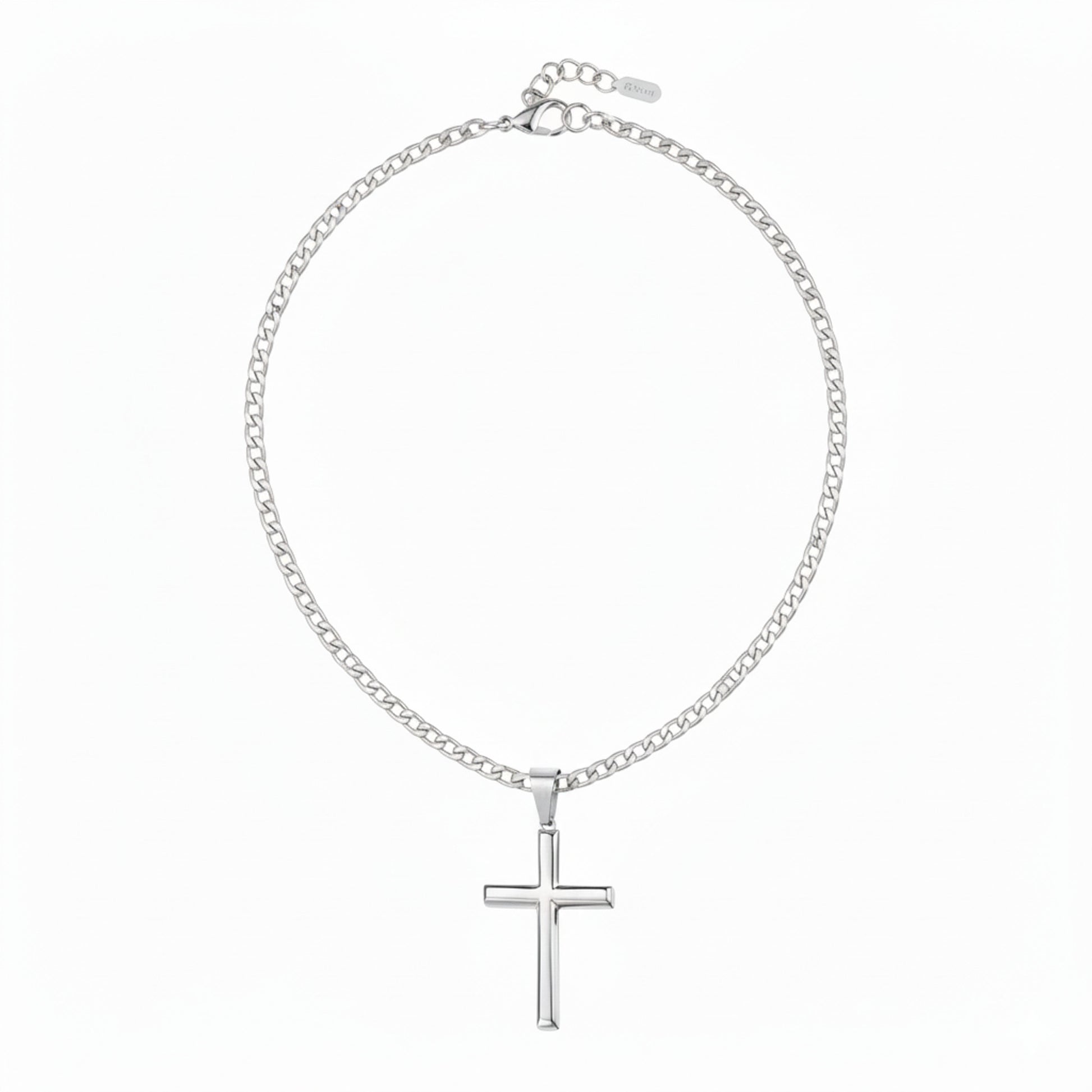 Herrenkette mit Anhänger Kreuz Edelstahl silber KARMA