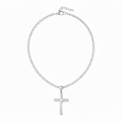 Herrenkette mit Anhänger Kreuz Edelstahl silber KARMA