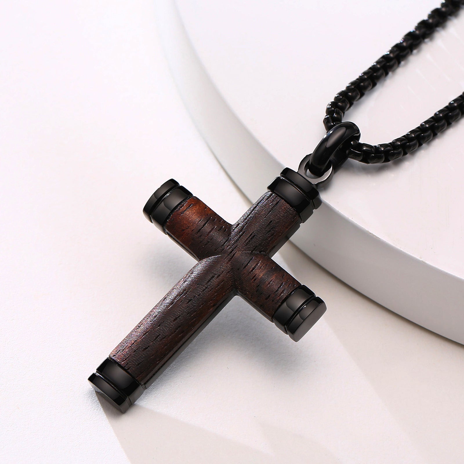 Haslskette für Herren aus Holz und Edelstahl KARMA