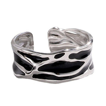 Edelstahlring Silber Schwarz Karma