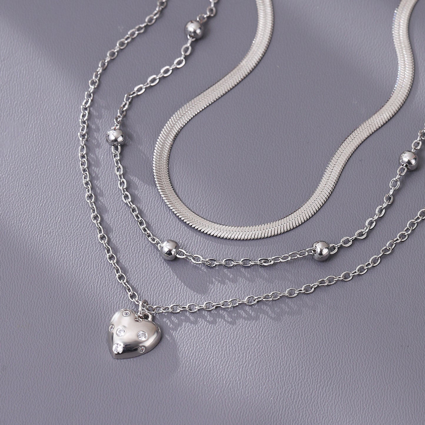 Layering Halskette Damen Silber Kette mehrlagig Karma