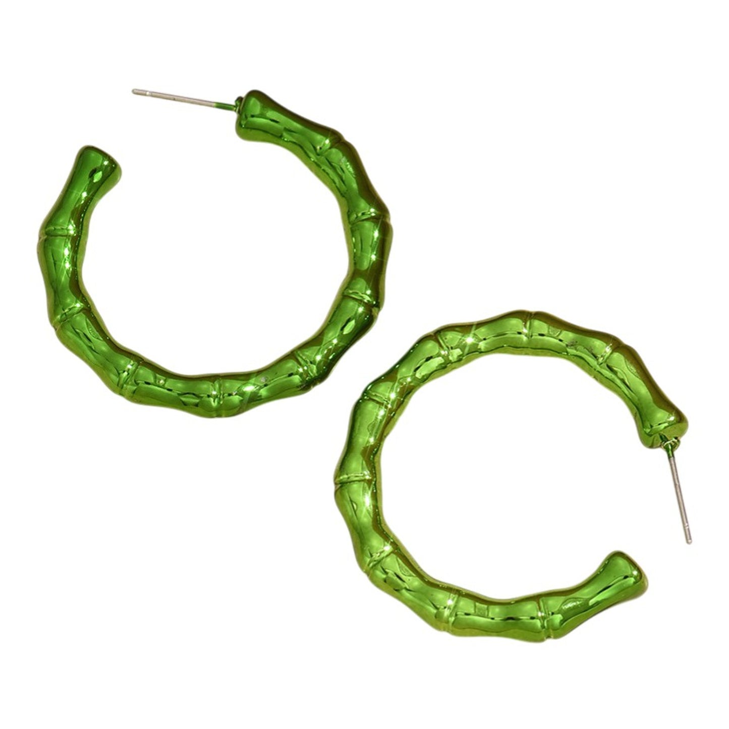 Creolen Damen Grün Acryl 3,8 cm Ohrringe extra leicht