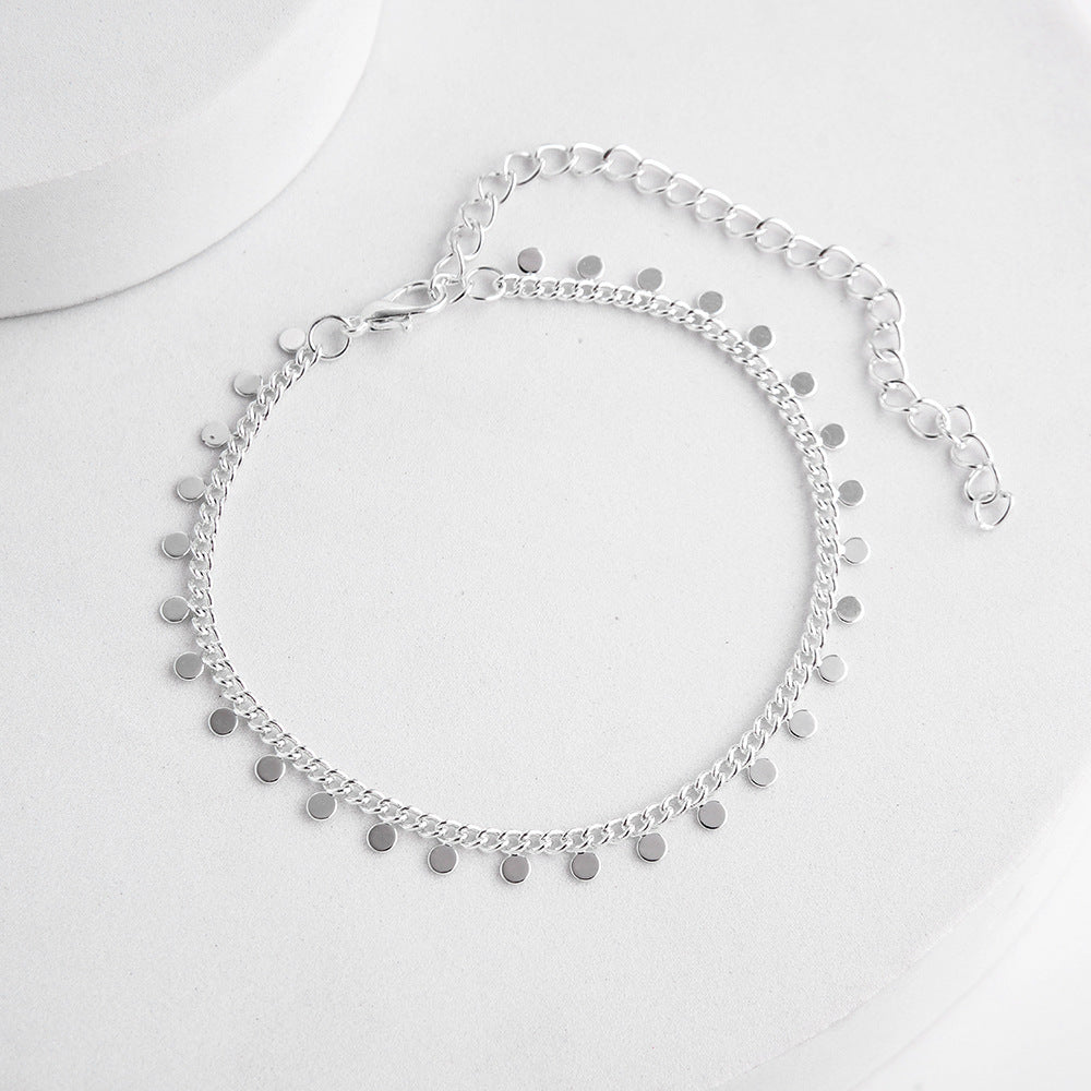 Fußkette Coins Silber verstellbares Fußkettchen modern Sommerschmuck Fußschmuck Karma