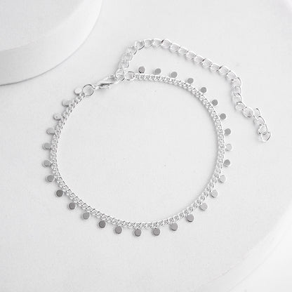 Fußkette Coins Silber verstellbares Fußkettchen modern Sommerschmuck Fußschmuck Karma