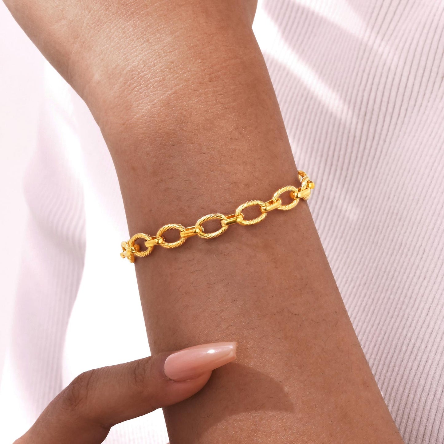 Schmuckset Armband und Halskette Edelstahl Gold KARMA