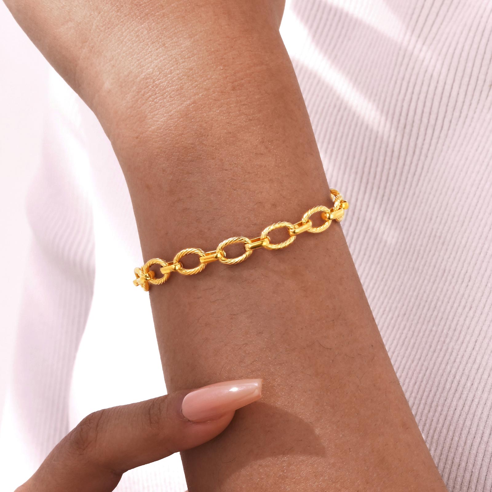 Schmuckset Armband und Halskette Edelstahl Gold KARMA