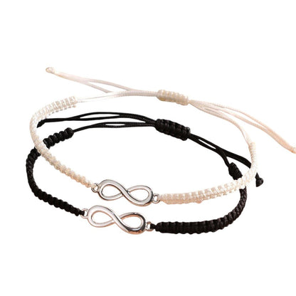 Partnerarmbänder Infinity Schwarz Weiß KARMA