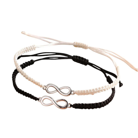 Partnerarmbänder Infinity Schwarz Weiß KARMA