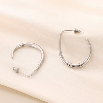 Edelstahl Creolen für Damen in Gold oder Rosegold 3,5 cm Damenohrringe KARMA