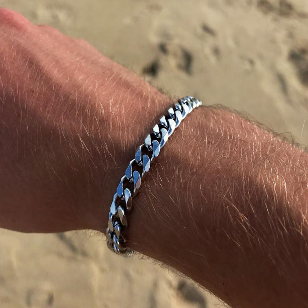 Armband Edelstahl Silber Herren 19 cm KARMA