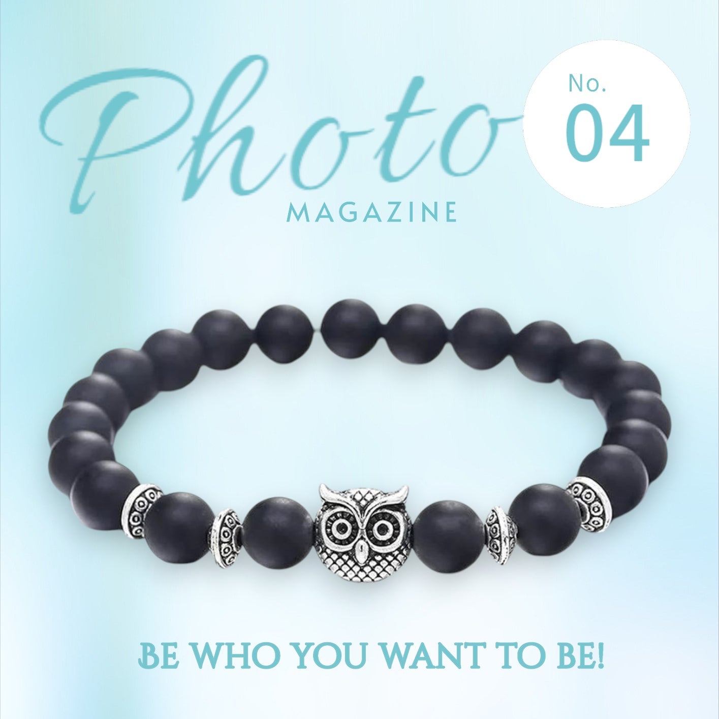 Perlenarmband Eule Natursteine KARMA