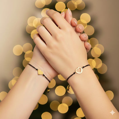 Armbandset Herz Miles Apart Schwraz Gold modern Damen KARMA