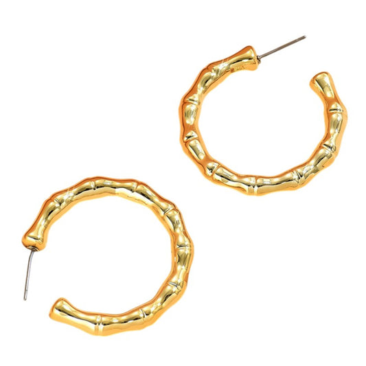 Creolen Damen Gold Acryl 3,8 cm Ohrringe extra leicht Karma