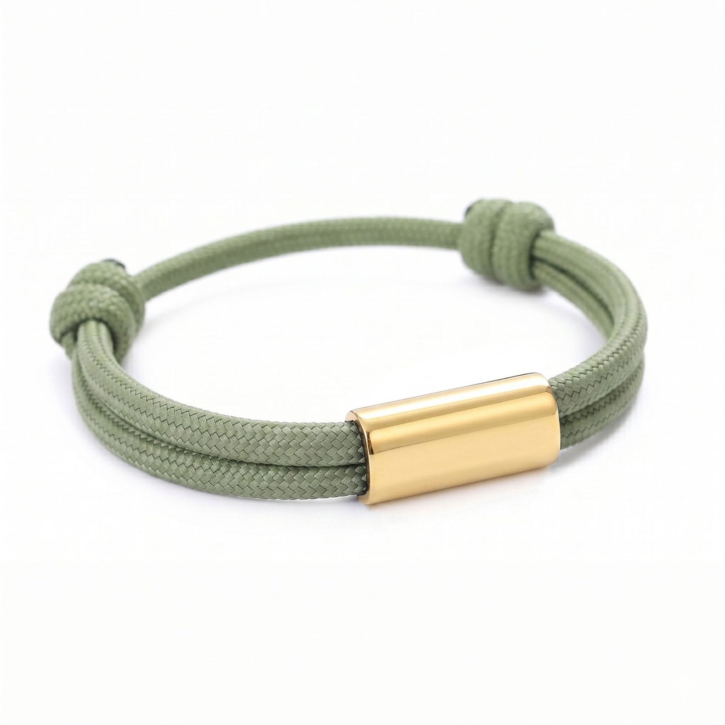 Damen Armband Grün Gold Textil Edelstahl verstellbares Damenarmband Karma