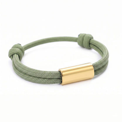 Damen Armband Grün Gold Textil Edelstahl verstellbares Damenarmband Karma
