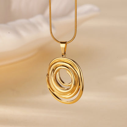 Schmuckset Gold Ring und Halskette Edelstahl vergoldet wasserfest hypoallergen rostfrei Karma