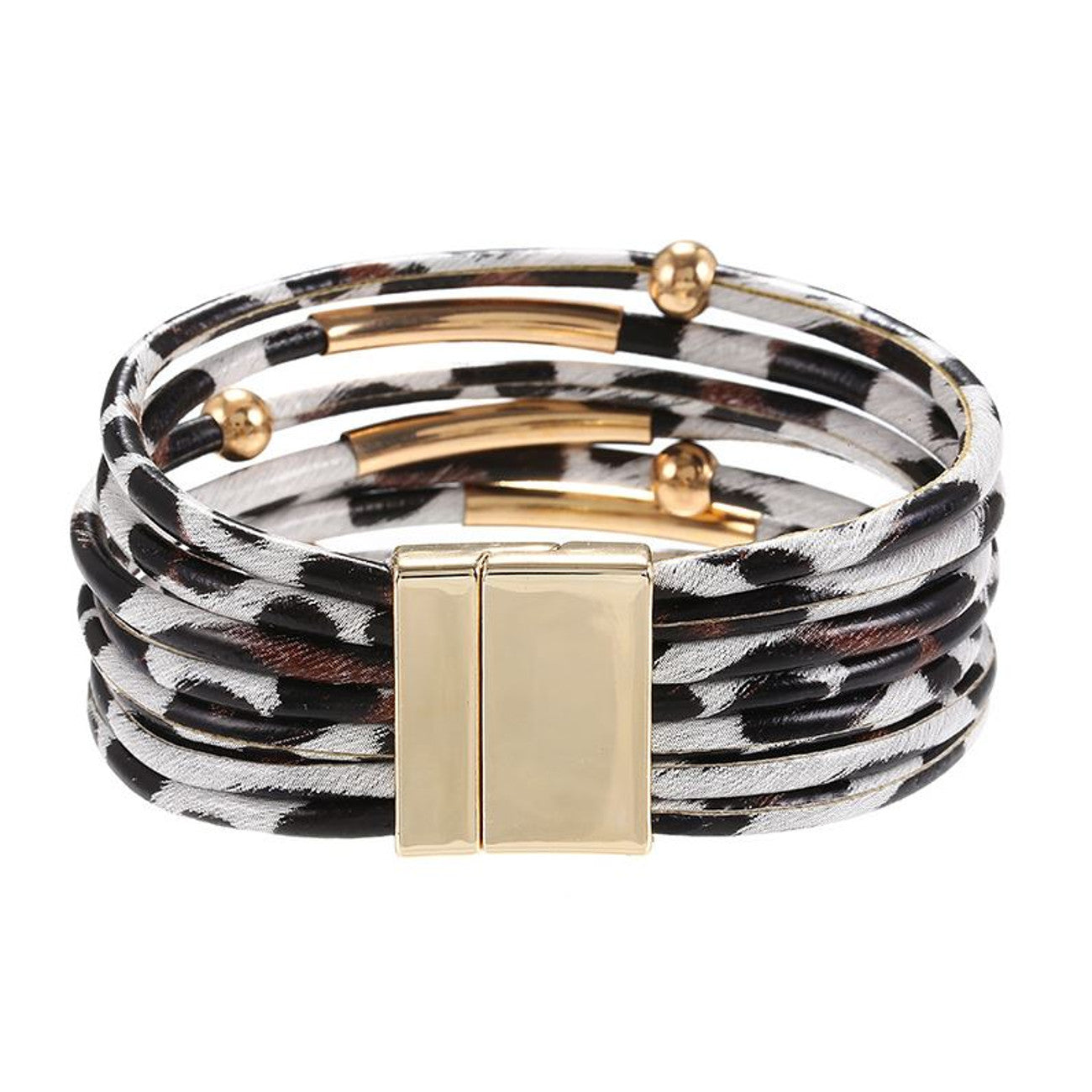 Armband Leo Weiß, Braun oder Schwarz KARMA