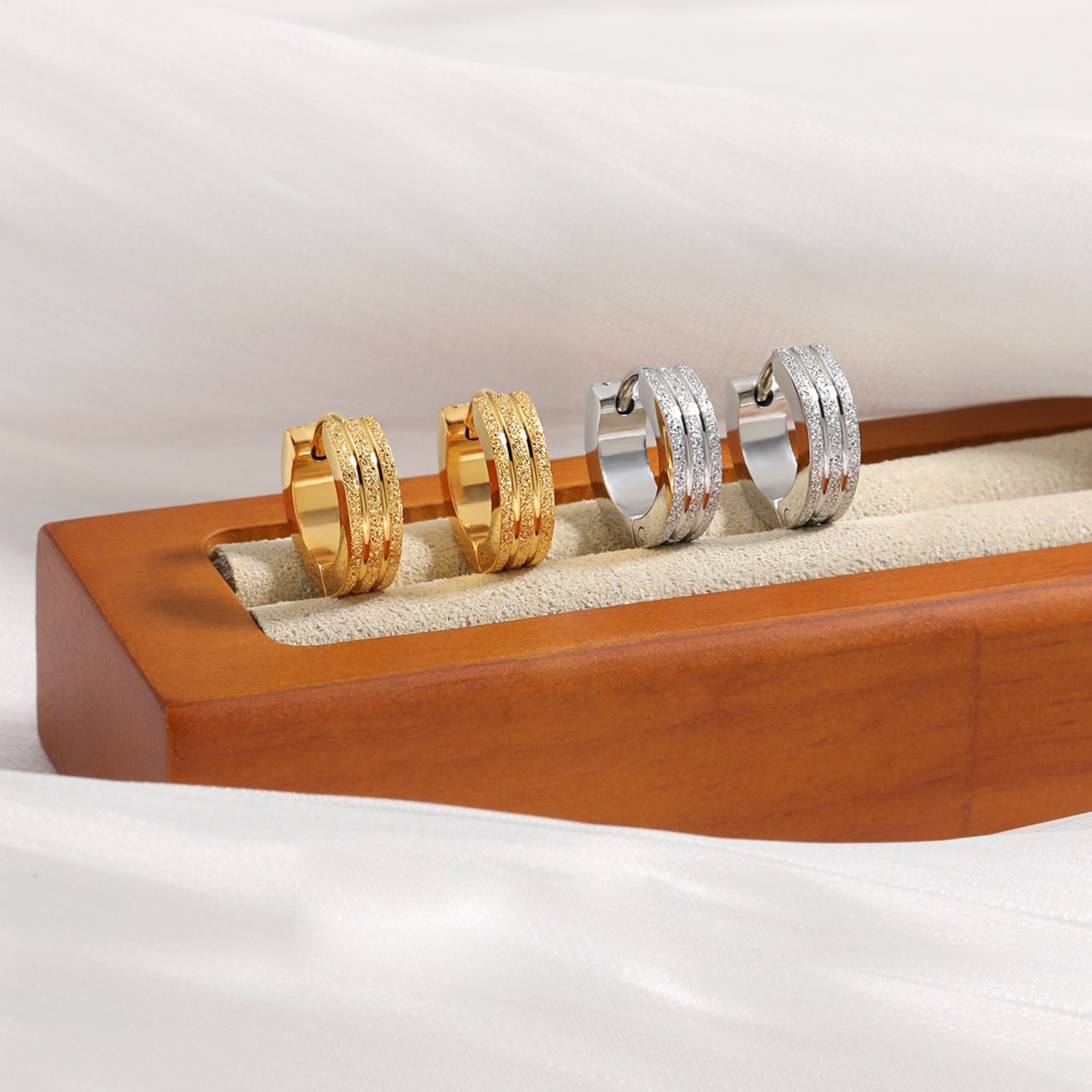 Creolen Edelstahl Gold oder Silber KARMA