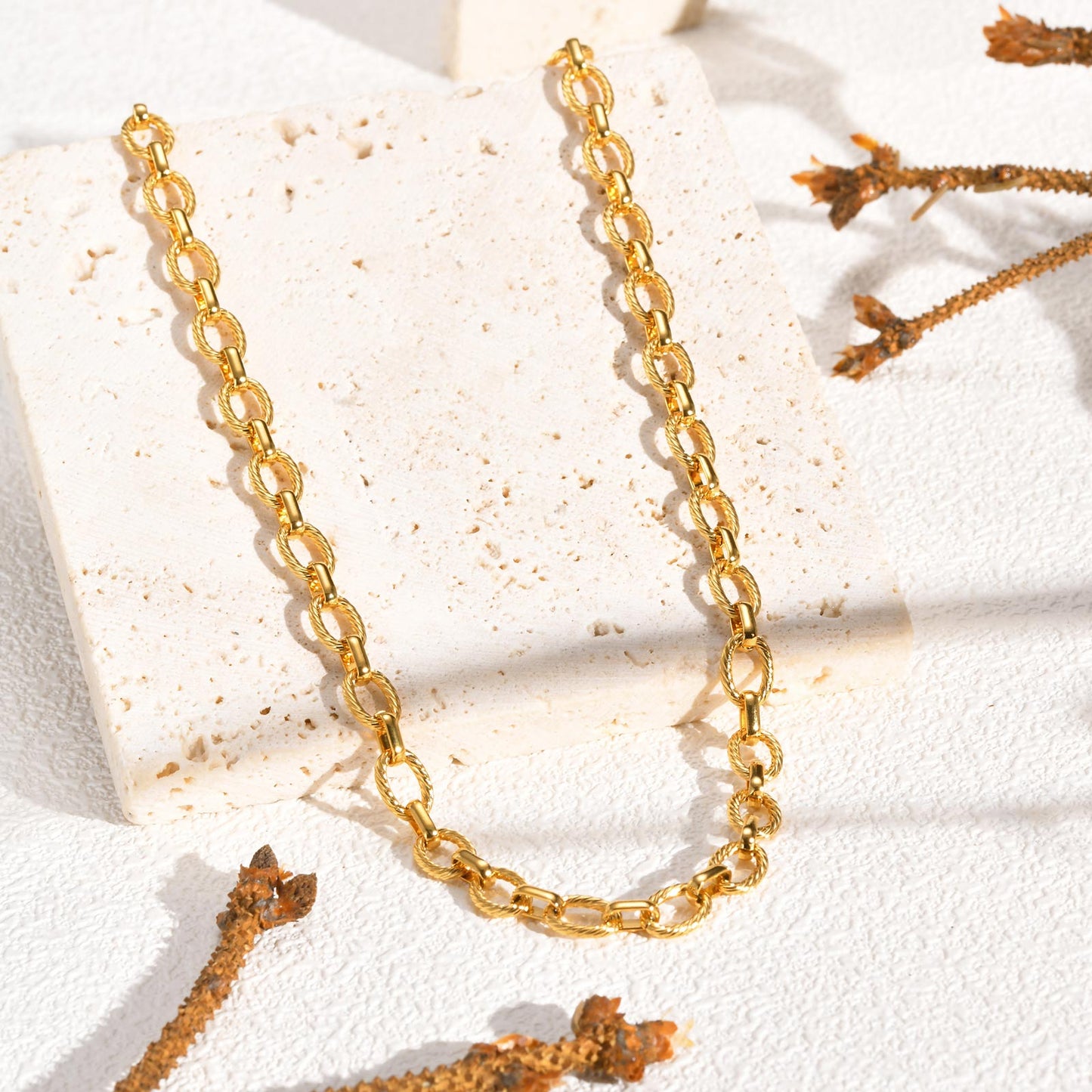 Schmuckset Armband und Halskette Edelstahl Gold KARMA