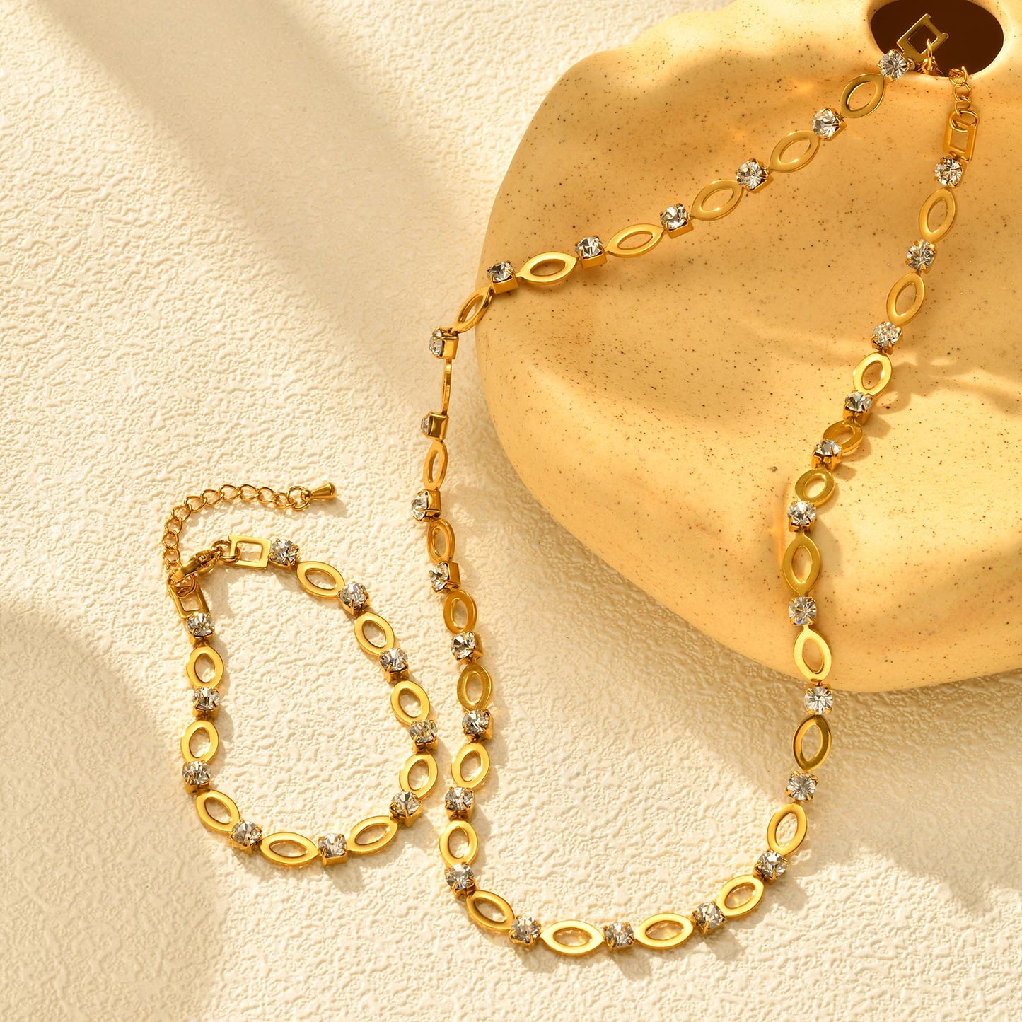 Schmuckset für Damen Gold mit Zirkonen KARMA