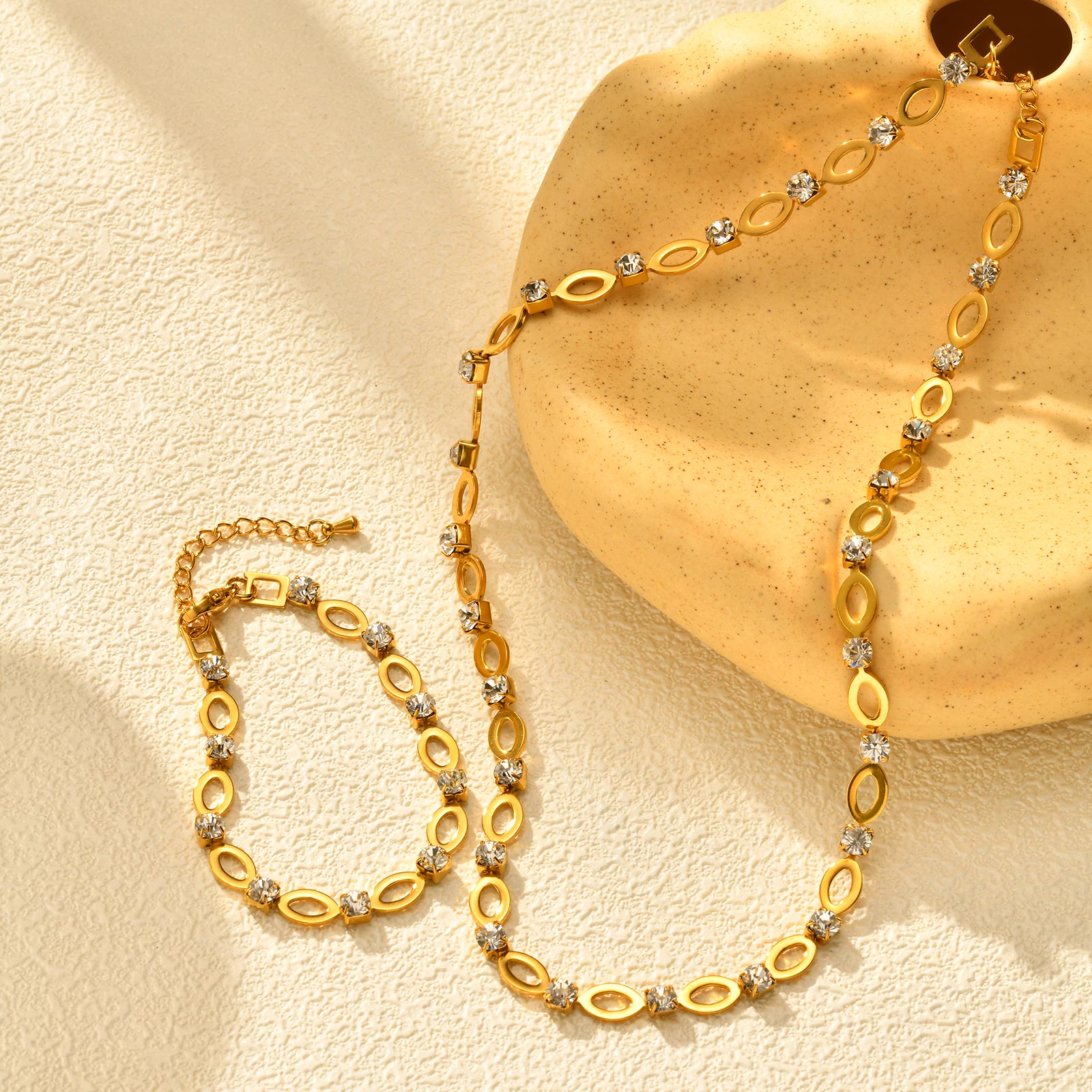 Schmuckset für Damen Gold mit Zirkonen KARMA