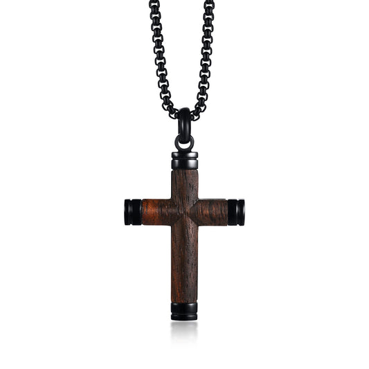 Haslskette für Herren aus Holz und Edelstahl KARMA