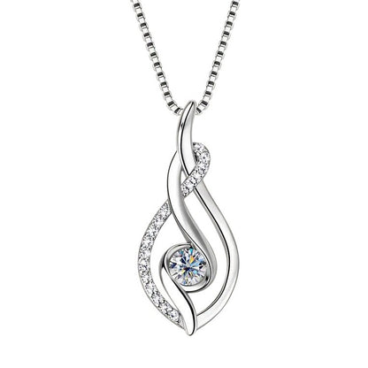 Halskette Moissanite mit Anhänger Silber oder Gold in Box Karma