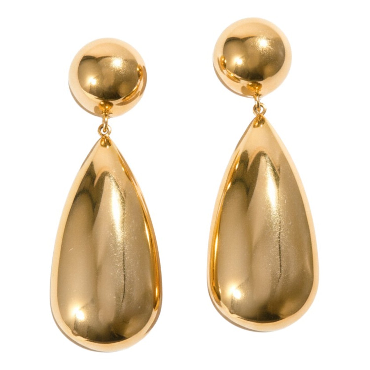 Ohrringe Tropfenform Gold Edelstahl PVD beschichtet wasserfest hypoallergen Karma