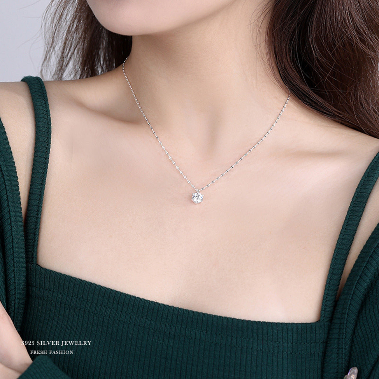 Damenkette mit Zirkonanhänger Silber 925 KARMA