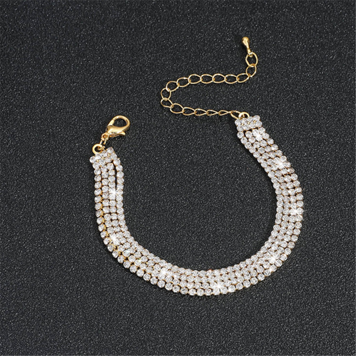 Fußkettchen Strass Gold Damen Fußkette Karma