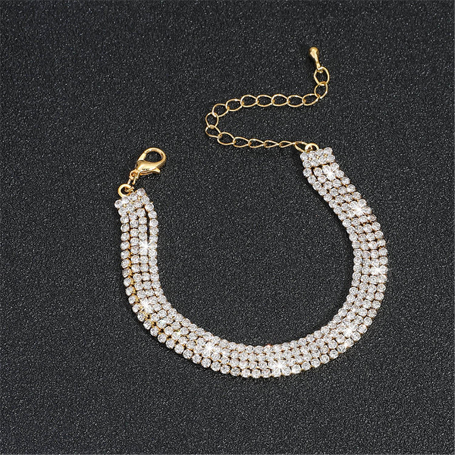 Fußkettchen Strass Gold Damen Fußkette Karma