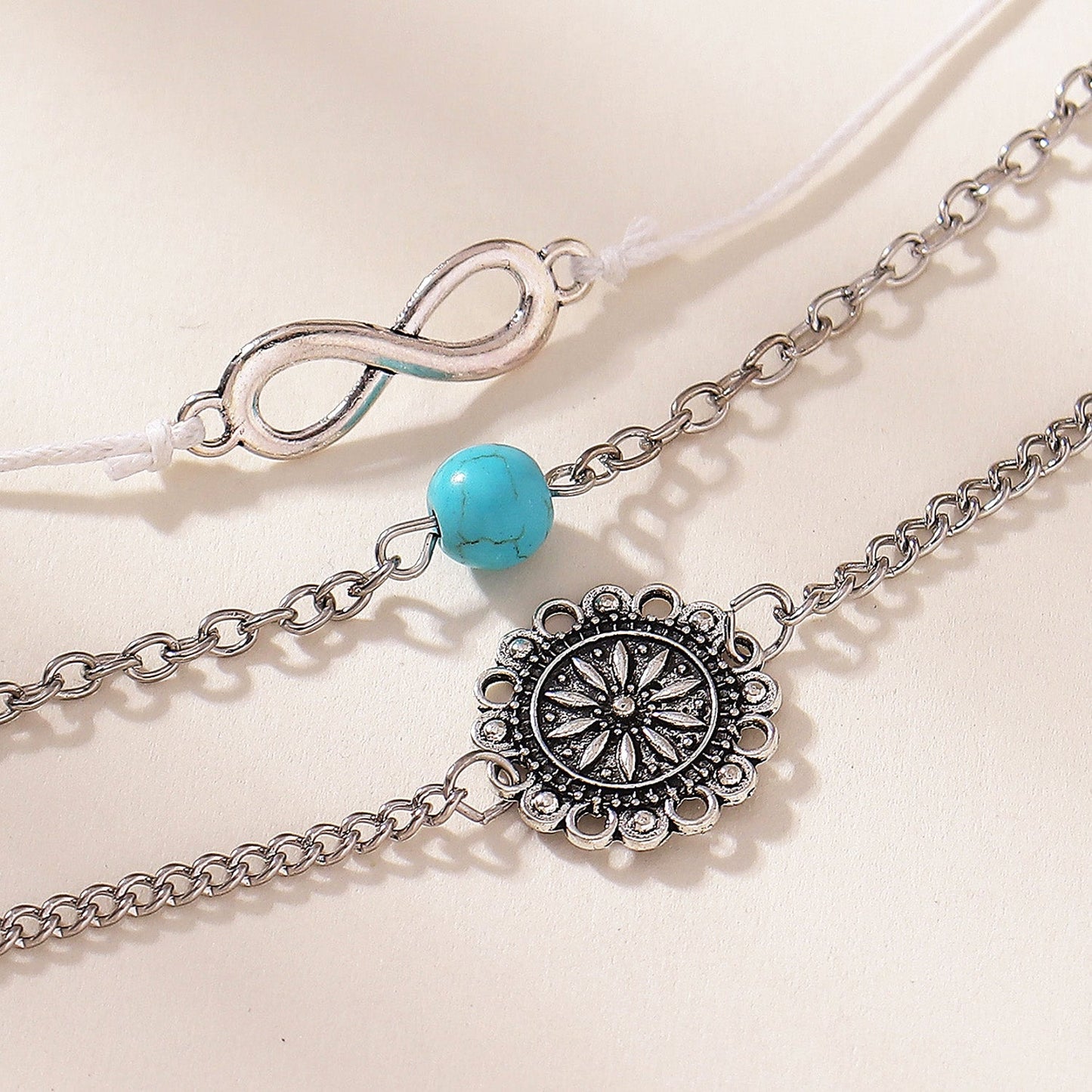 Fußkettchen Set silber oder gold KARMA