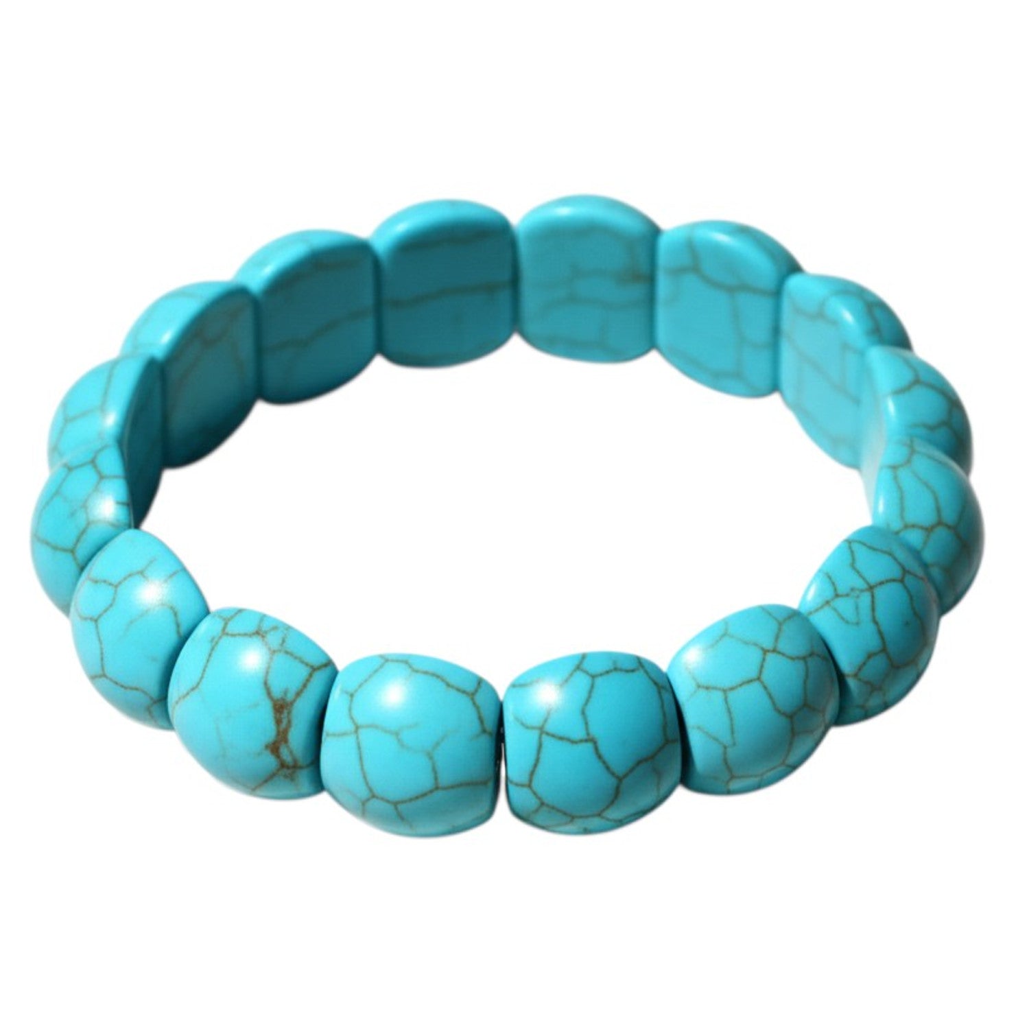 Armband Naturstein Türkis 5,5 cm dehnbar Damenarmband Karma