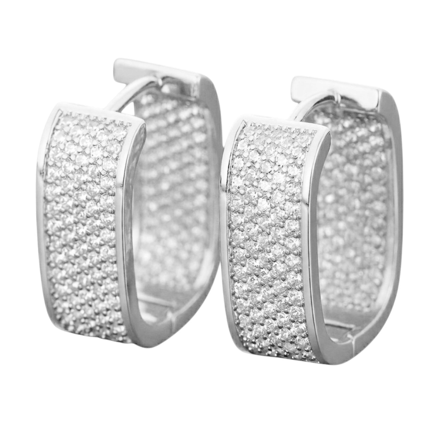 Creolen Kristalle Silber 2 cm Damen Ohrringe Kristallcreolen Karma
