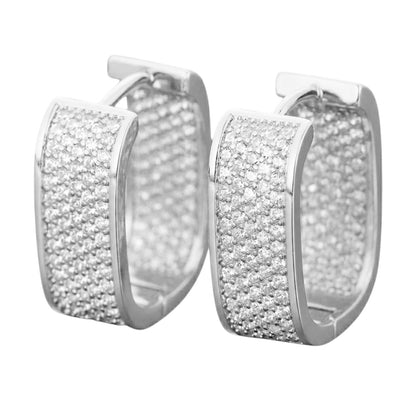 Creolen Kristalle Silber 2 cm Damen Ohrringe Kristallcreolen Karma