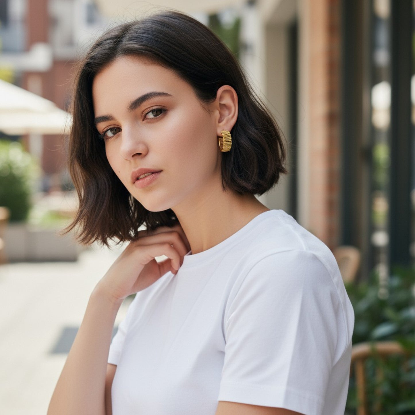 Große Creolen Gold 2,7 cm Damen Ohrringe KARMA