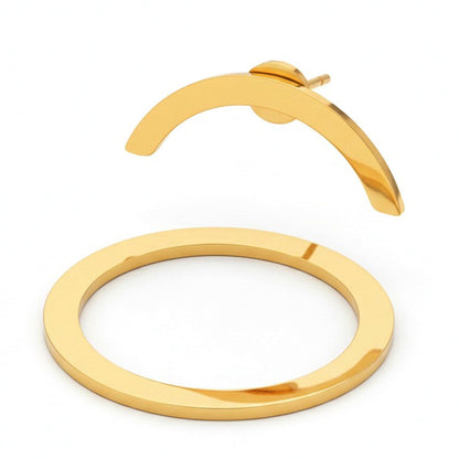 Ohrstecker Cut Out Gold rund Edelstahl wasserfest hypoallergen Karma