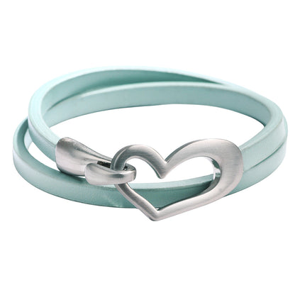 Lederarmband Herz verschiedene Farben Karma